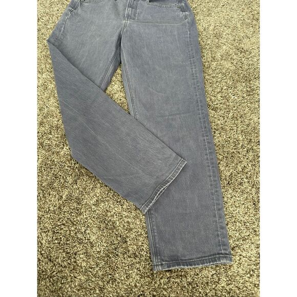 American Eagle Stretch Mom Jean Gray Purple Wash Denim High Waisted Size 4 Short - Picture 13 of 13
